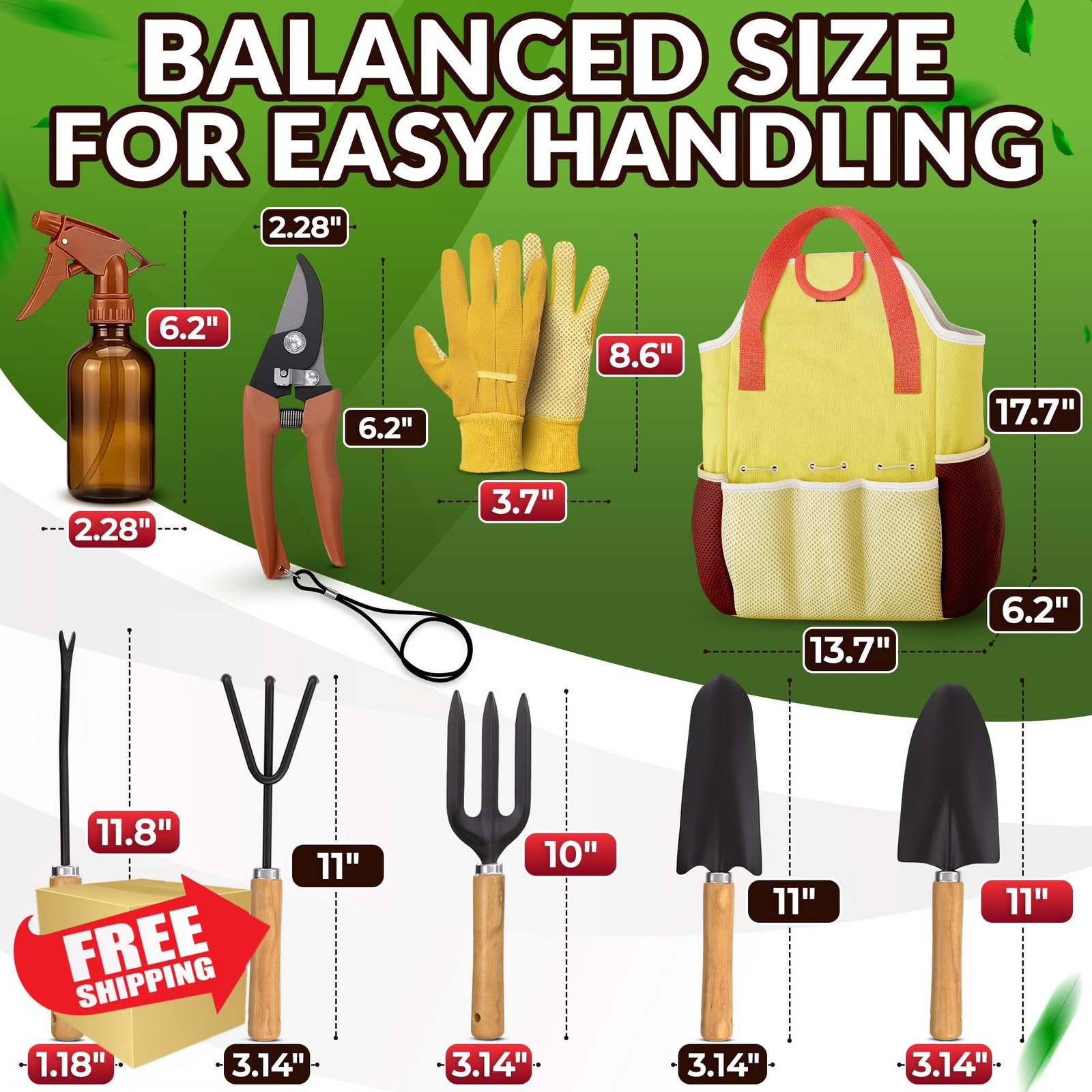 ZOKLU Yellow 10pc Gardening Tool Set Women