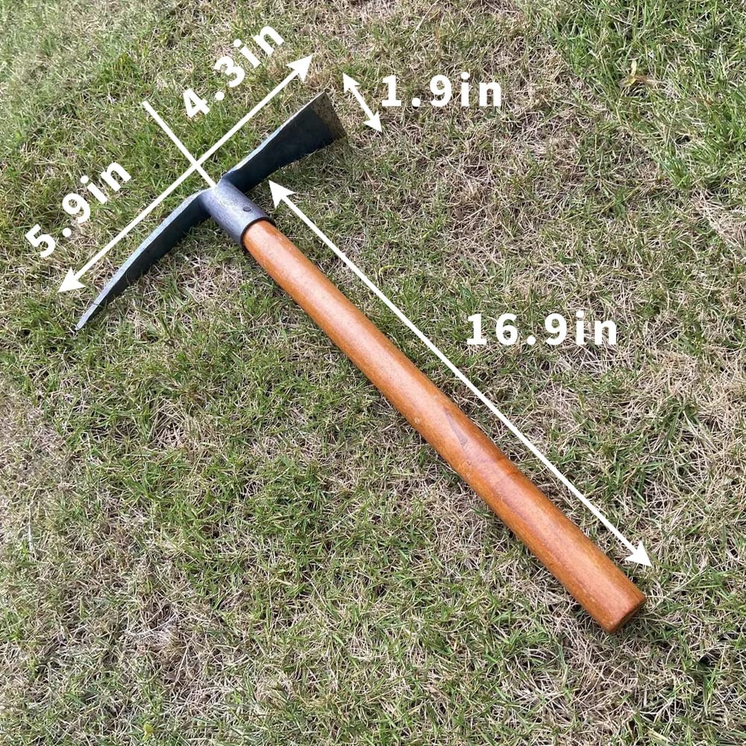 2PCS 19.6 Inches Garden Pick, 2 Prong Hand Hoe Tool Set Garden Tool with Wood…