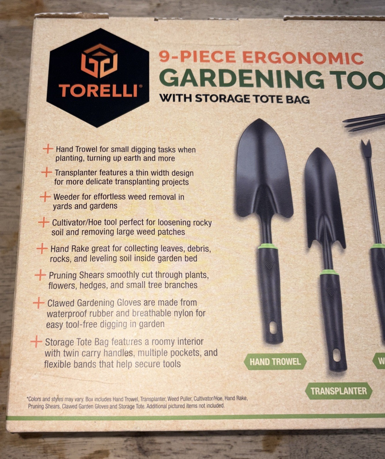 Garden Tools Set, 9 Pcs Gardening Supplies Hand Tool Kit for Women Men Gardener