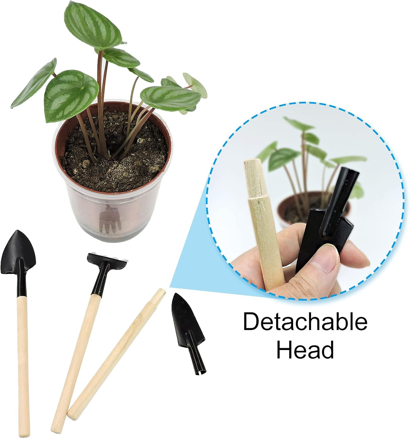 Mini Gardening Tools, 3Pcs Portable Garden Hand Tools Set, Miniature Gardening R
