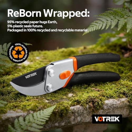 VOTREK 8.5″ Professional Pruning Shears – Heavy Duty Bypass Garden Clippers SK5