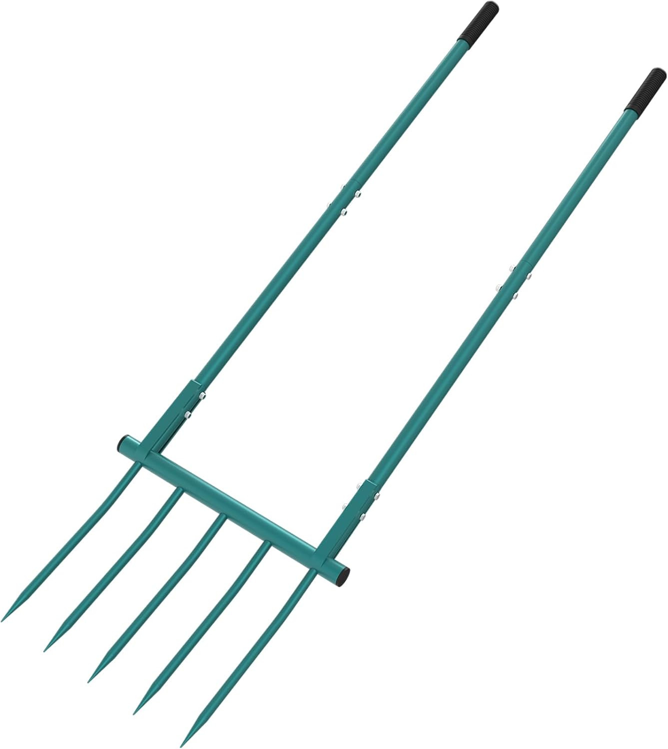 Broadfork Garden Tool Heavy Duty 5 Tines 20 in Wide Broad Fork for Gardening, 55