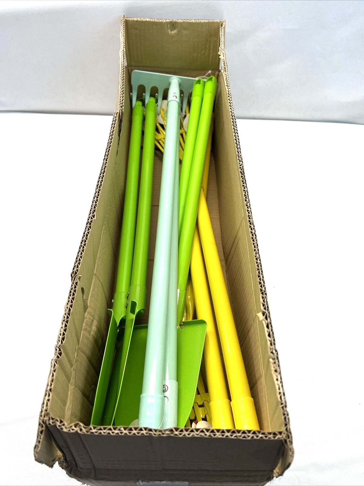 12Pc Kids Metal Garden Tool Set Rakes Shovels Hoes 27″ Beach Yard Toy Bulk Lot