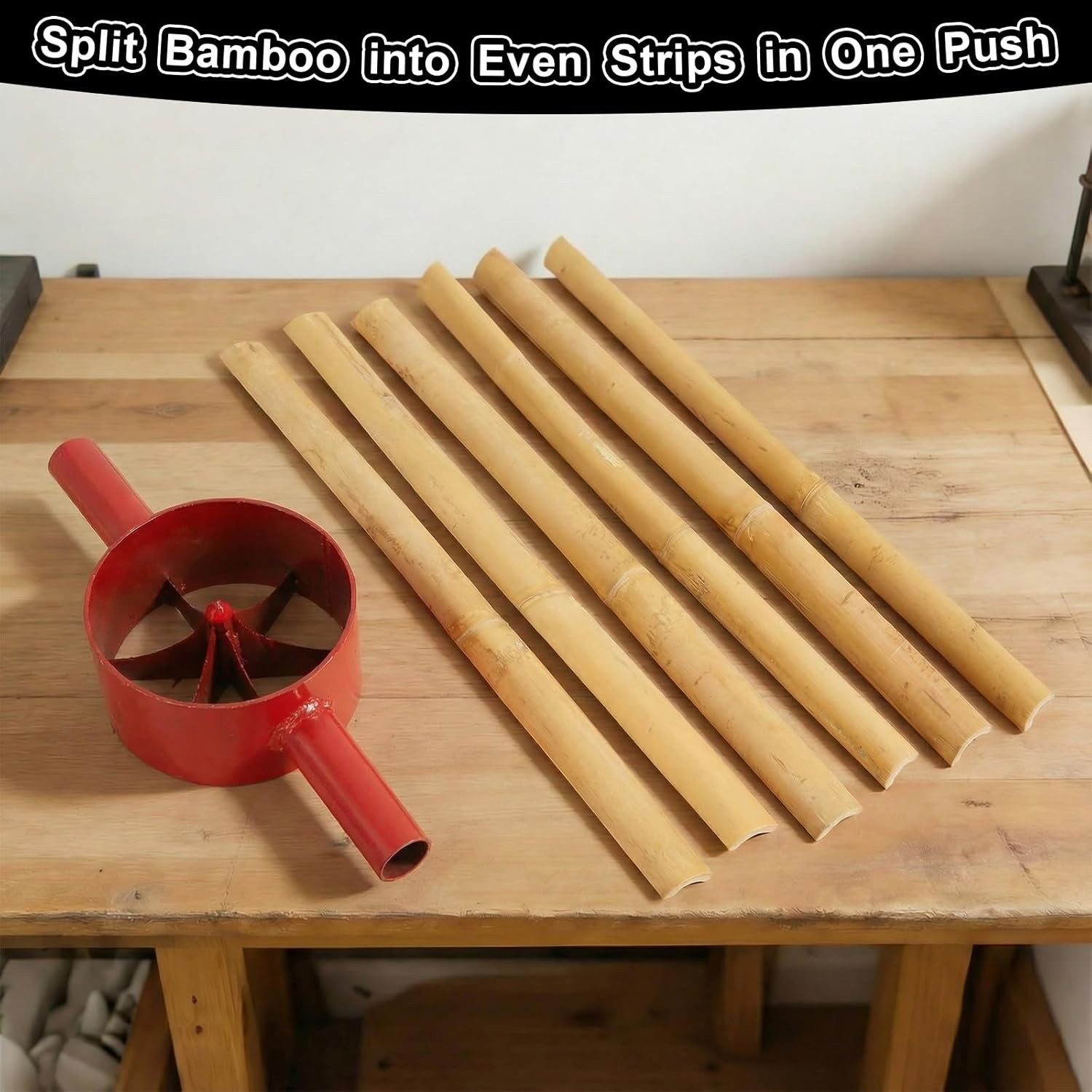 Bamboo Splitter 5.5 Inch Bamboo Split Steel Manual Dividing Splitting Tool with