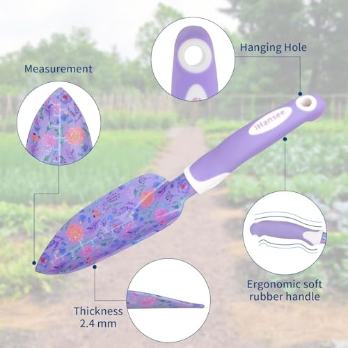 Purple Garden Tool Sets 10-Piece, Aluminum Alloy Steel Hand Tools w/Non purple