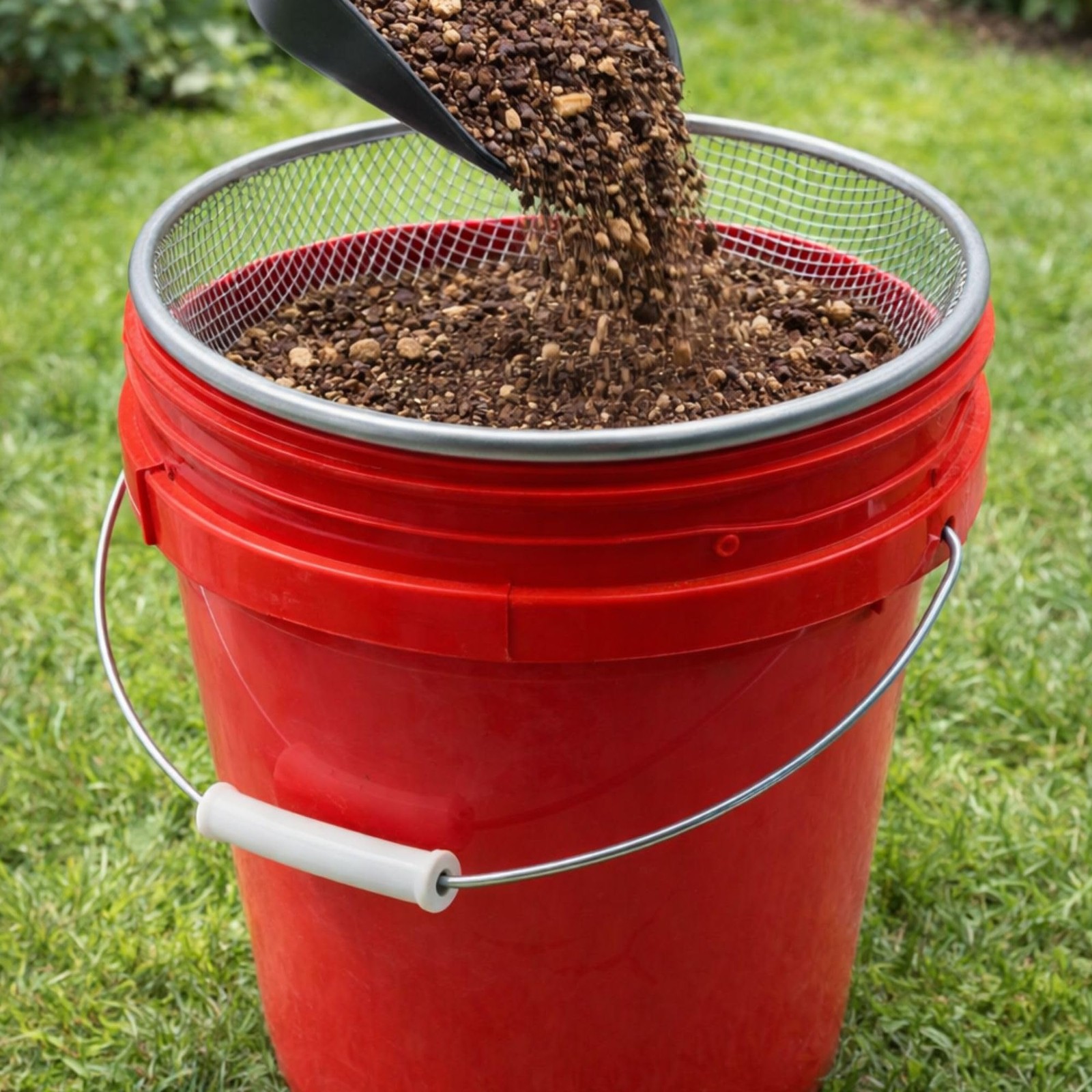 11.8 Inch Soil Sieve Set, 5 Pack Garden Sifting Screens with 2mm 3mm 6mm 10mm…