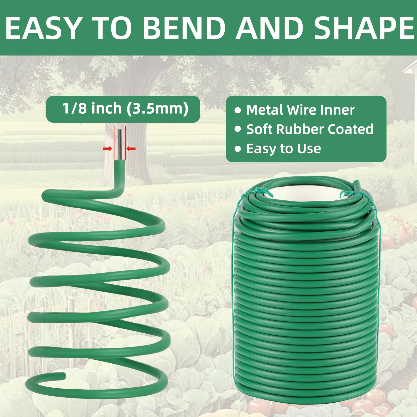 Garden Wire, 66FT Soft Plants Ties, 3.5mm Flexible Garden Ties for Climbing P…