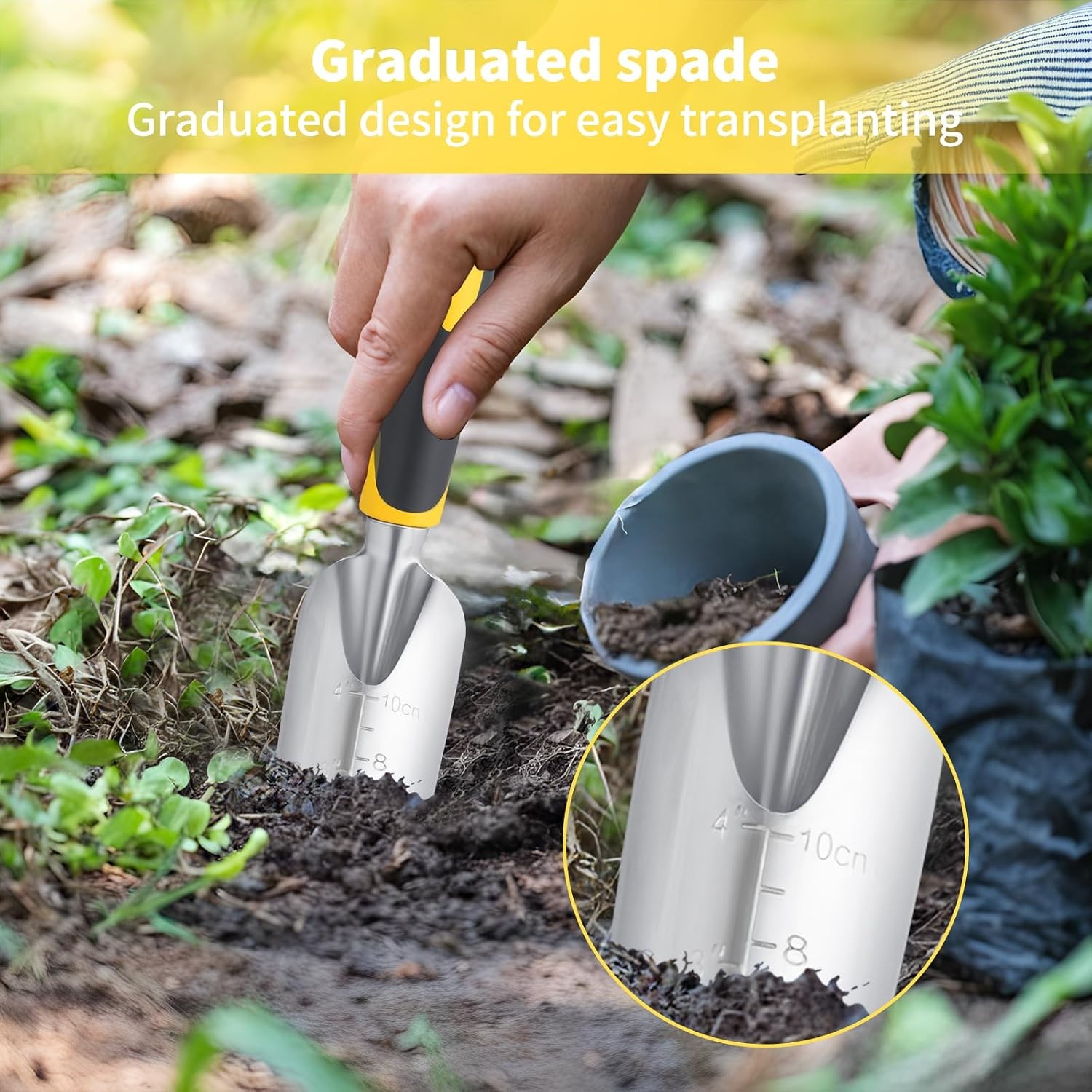 Garden Tool Set 4-Piece,Heavy Duty Aluminum Gardening Tools,Rust-Proof Gardening