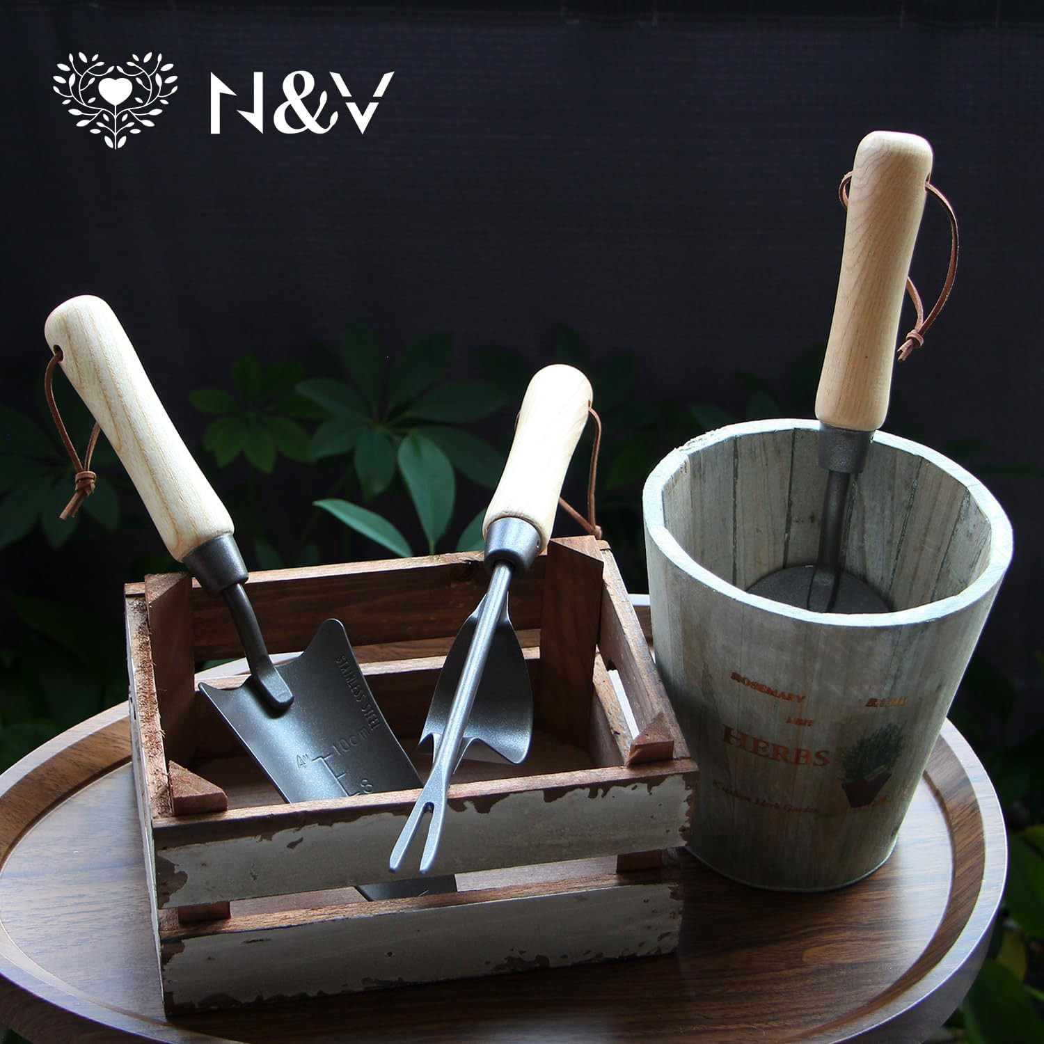 Japanese Gardening Tools Set, 6 Pcs Garden Tools Set, Black Painted Stainless St