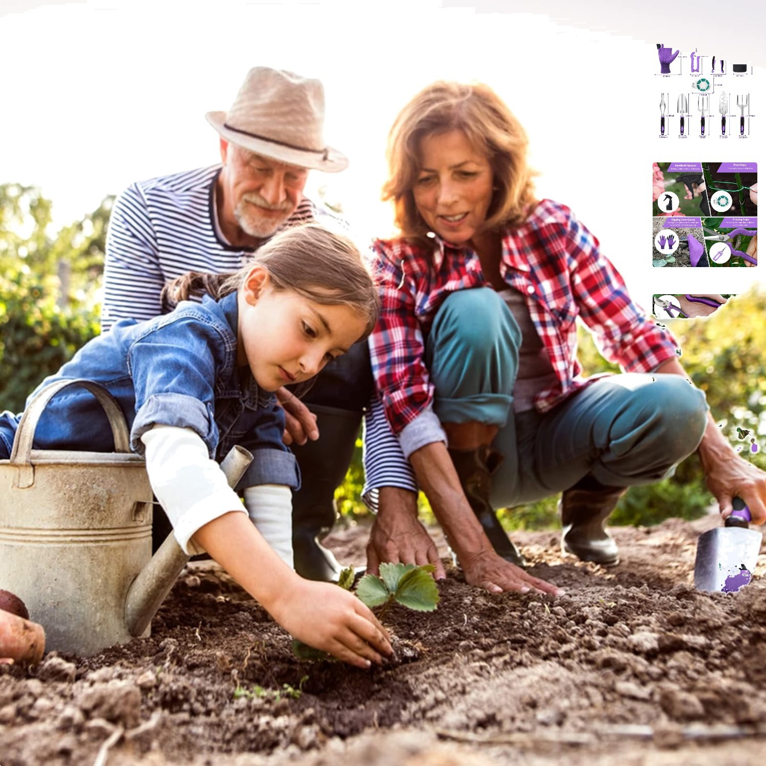 Complete 11-Piece Gardening Set with Durable Tote – Perfect Gift for Gardeners