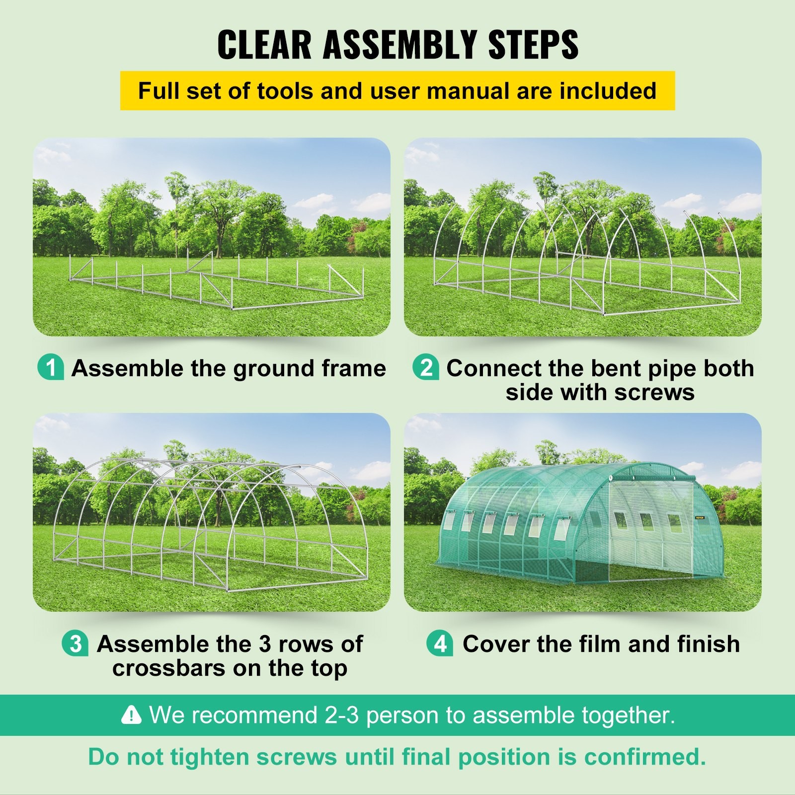 Walk-in Tunnel Greenhouse,20 x 10 x 7 ft Portable Plant Hot House with Galvanize