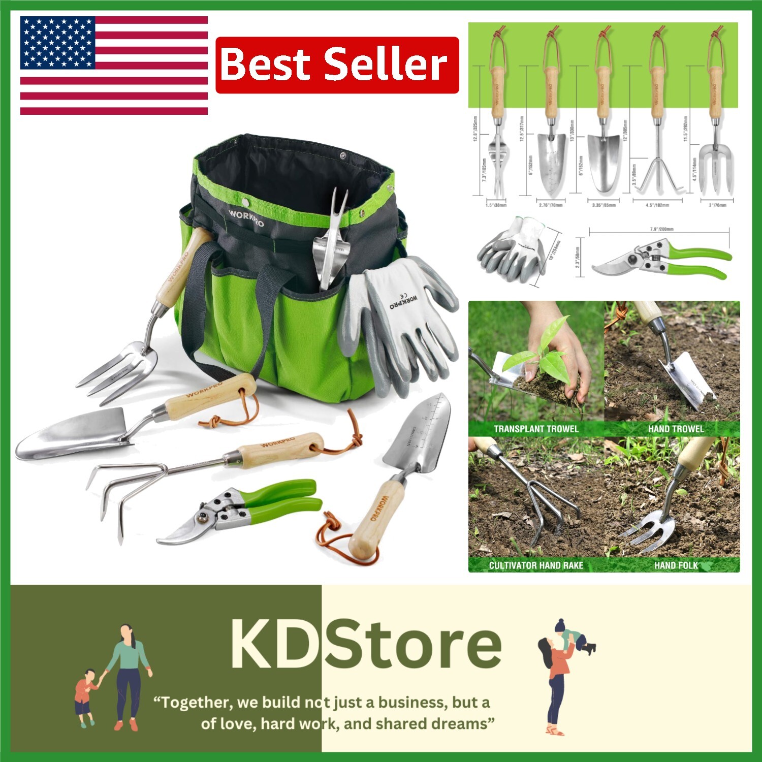 Ultimate Garden Tool Set: 8 Essential Tools with Tote Bag for Garden Enthusiasts
