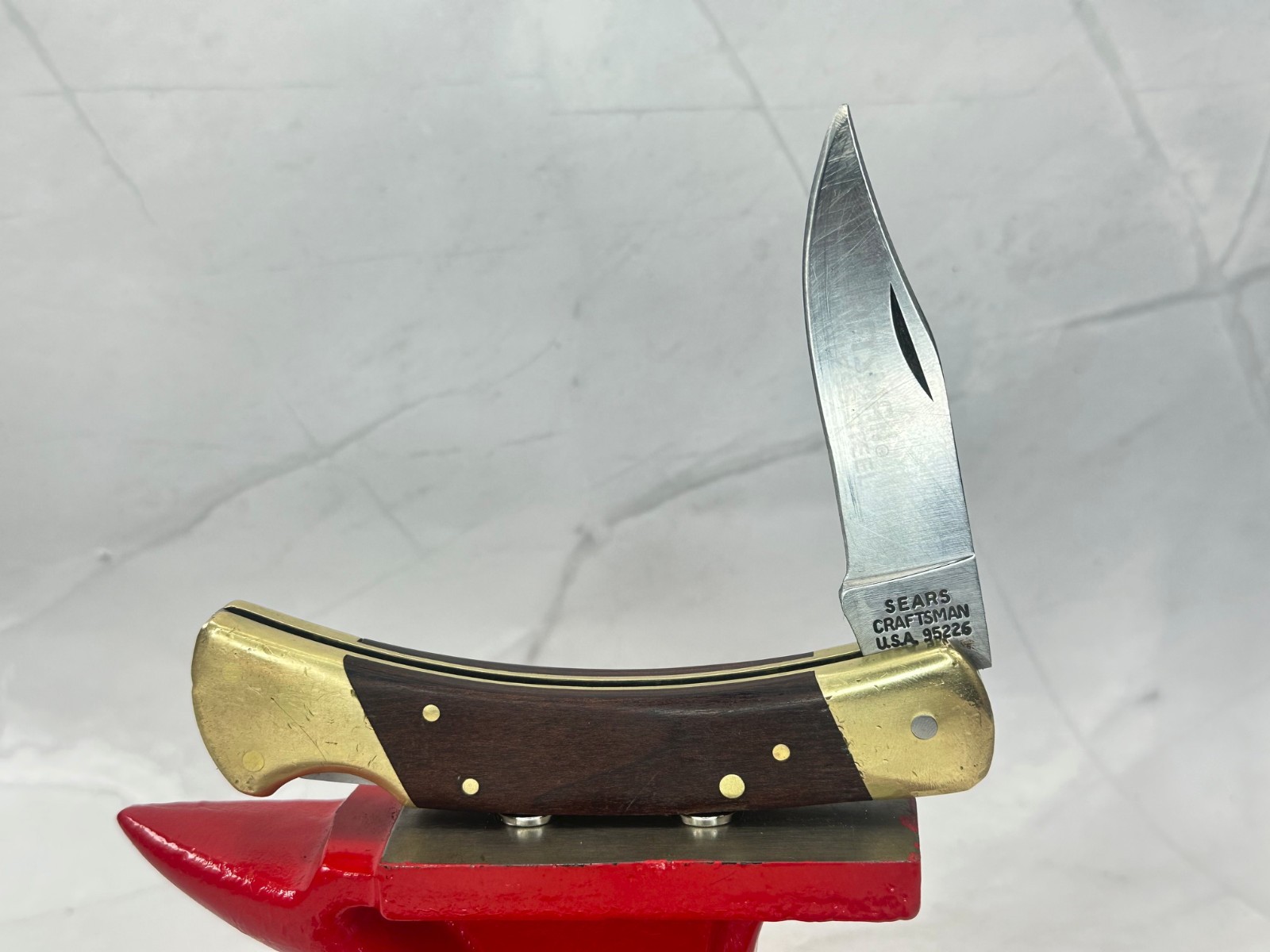 Vintage Sears Craftsman USA 95226 Lockback Folding Hunter Knife w/ Sheath