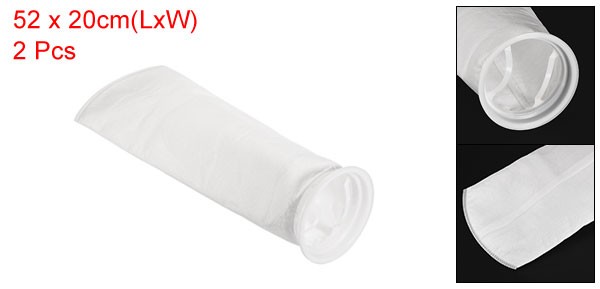 2pcs 6″ Ring Filter Socks 50 Micron Mesh Bags Pool Skimmer Basket White