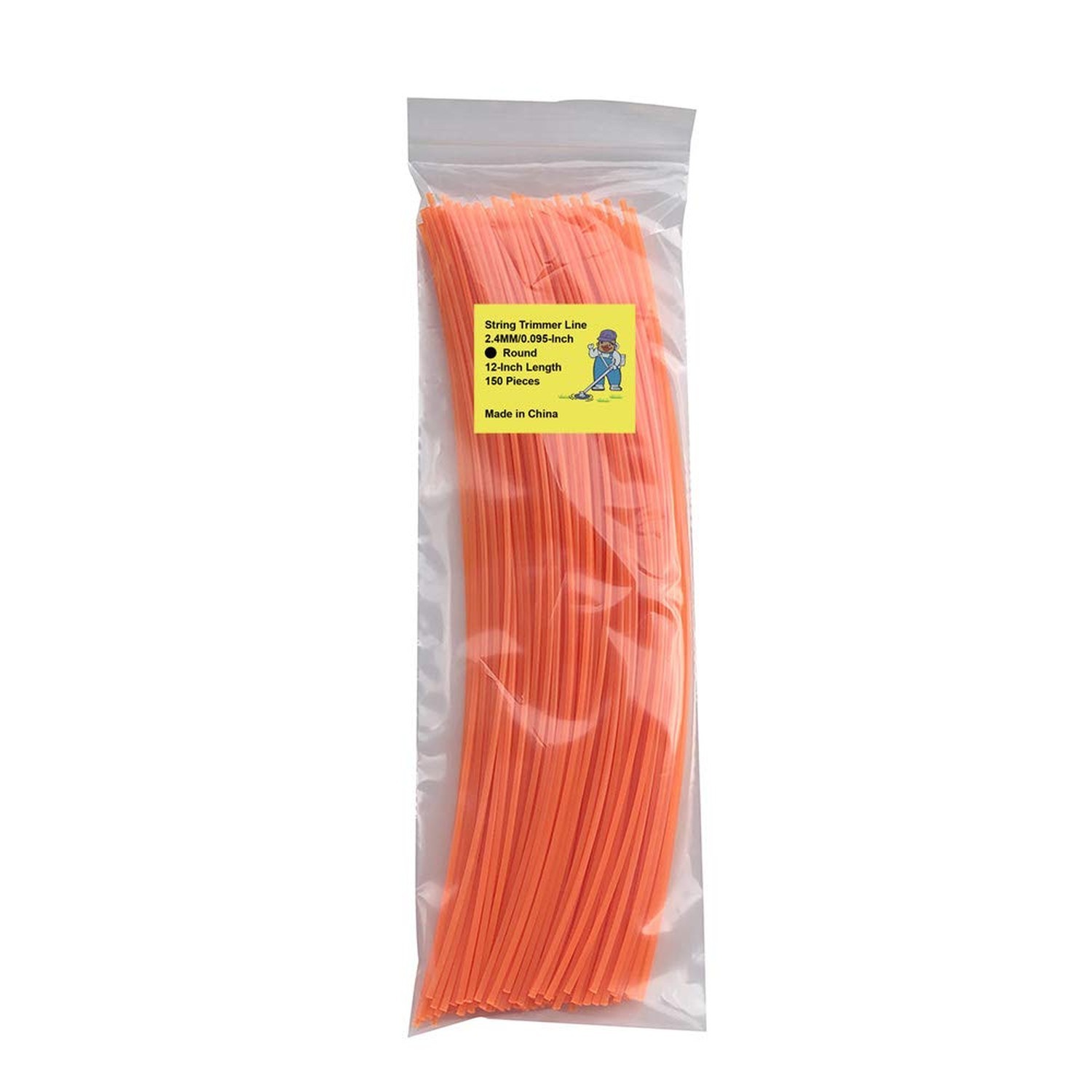 150 Pieces Precut Round .095 Inches by 12 Inches Length Grass Trimmer Line