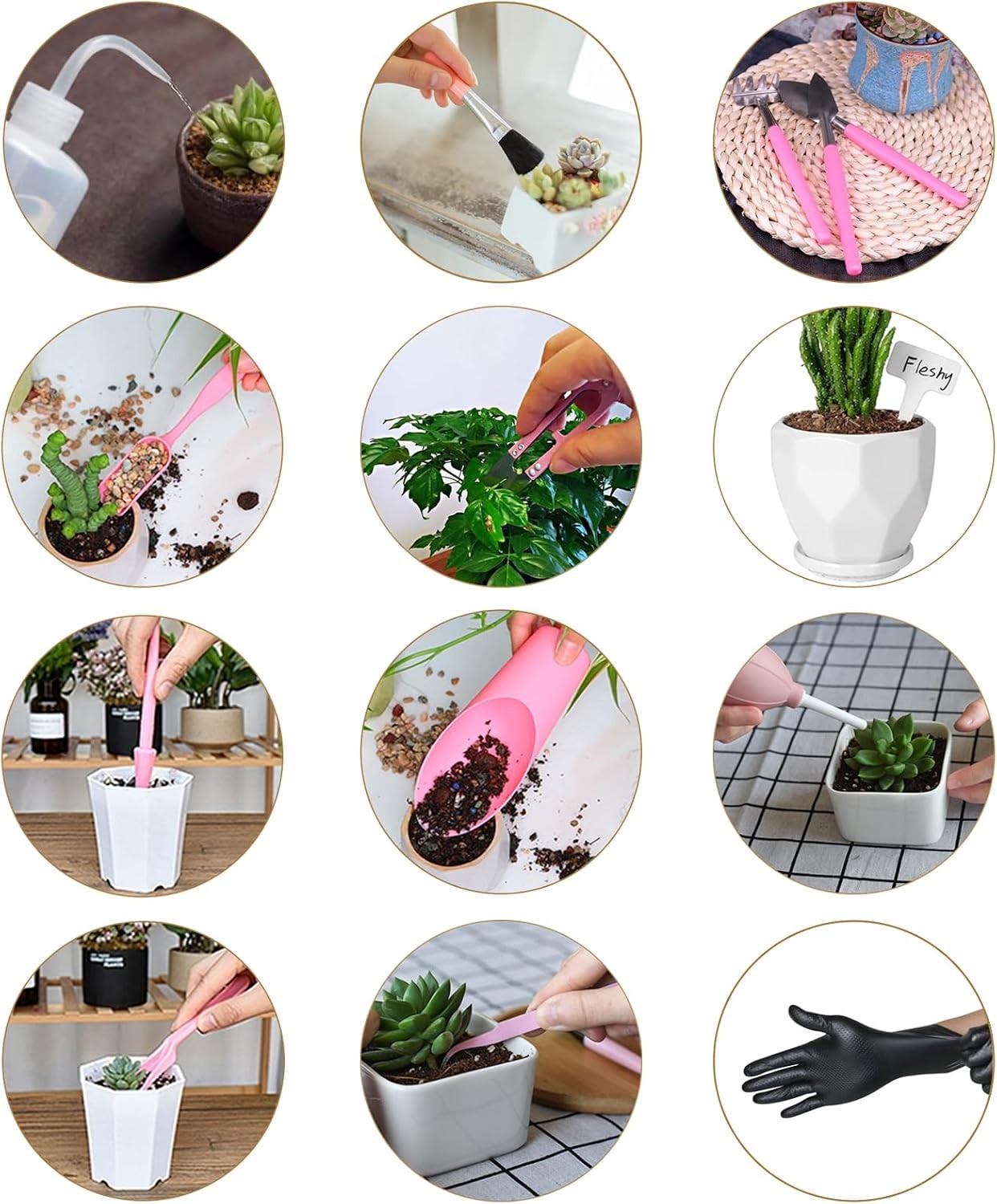 25Pcs Mini Garden Hand Transplanting Succulent Tools Set, 39.4″ Thickened