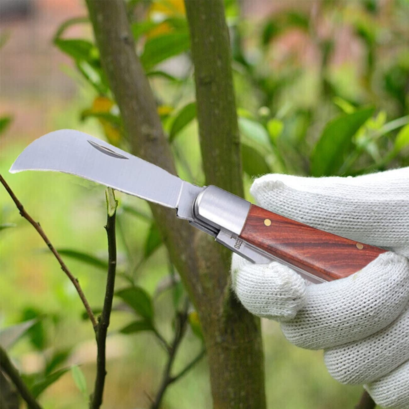 Double Blades Garden Knife for Budding Pruning with 3 Rolls Grafting Tape, Fl…