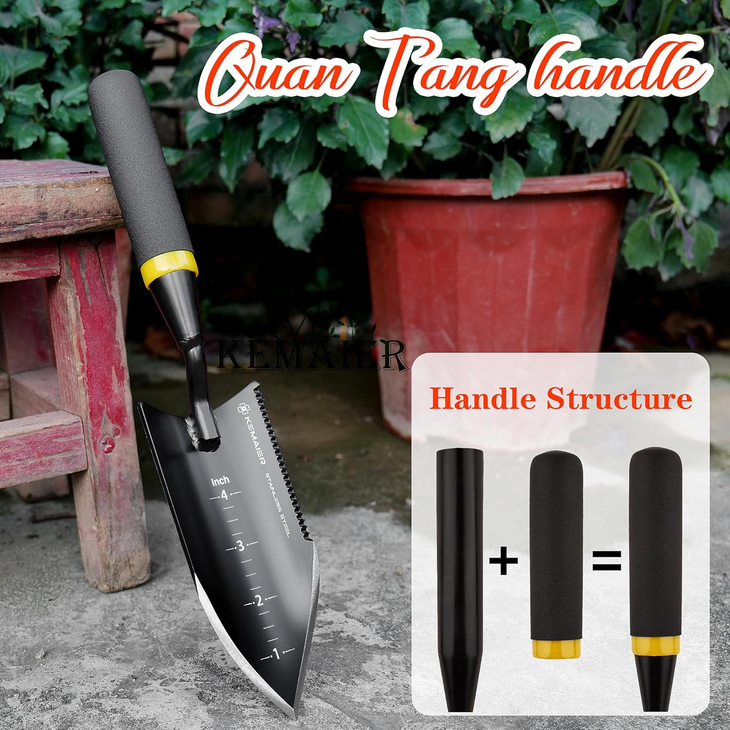 Garden Tool Set – Featuring a Heavy-Duty Stainless Steel Hand Cultivator, Transp