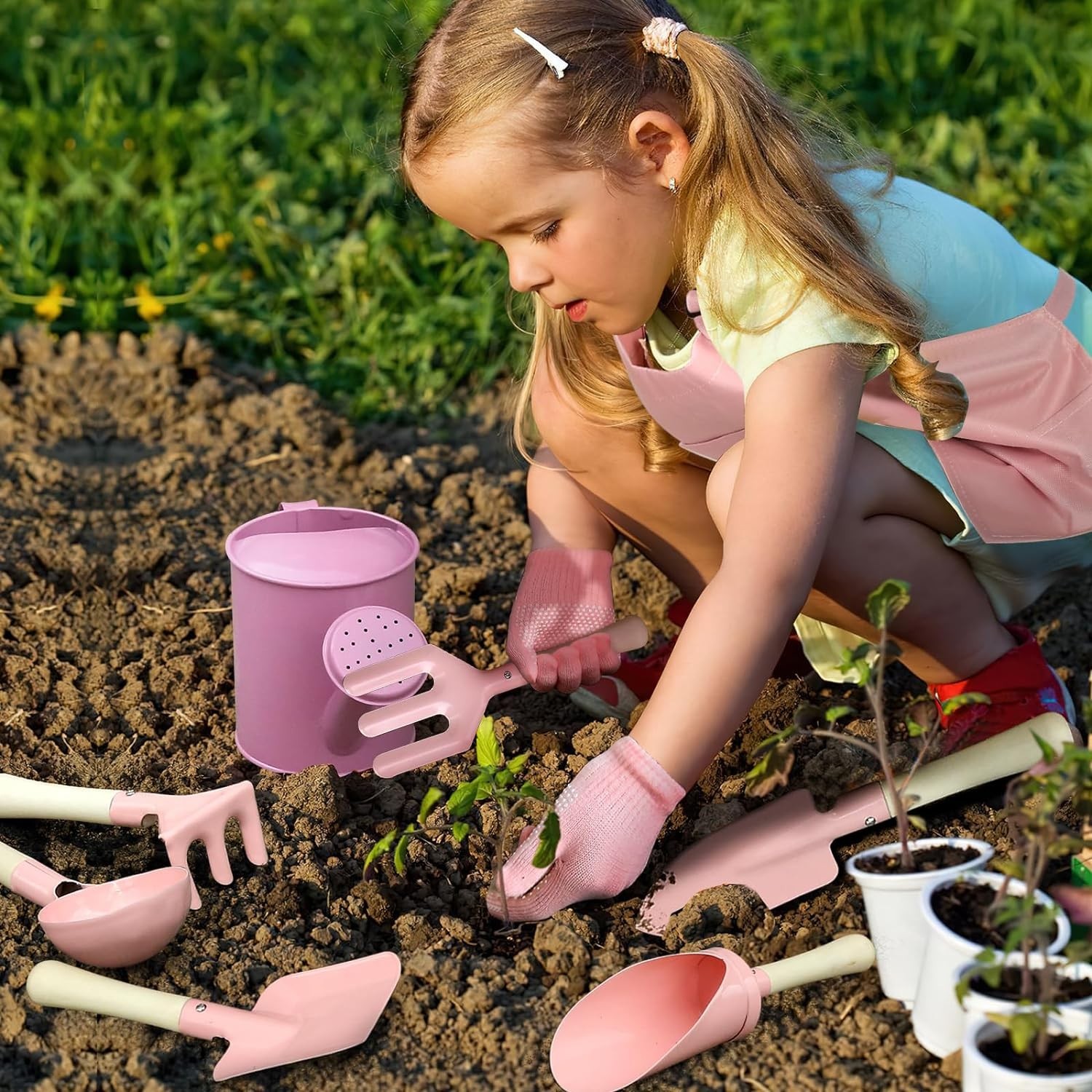 14Pcs Gardening Tools for Kids with Tote Bag,Educational STEM Learning Outdoor
