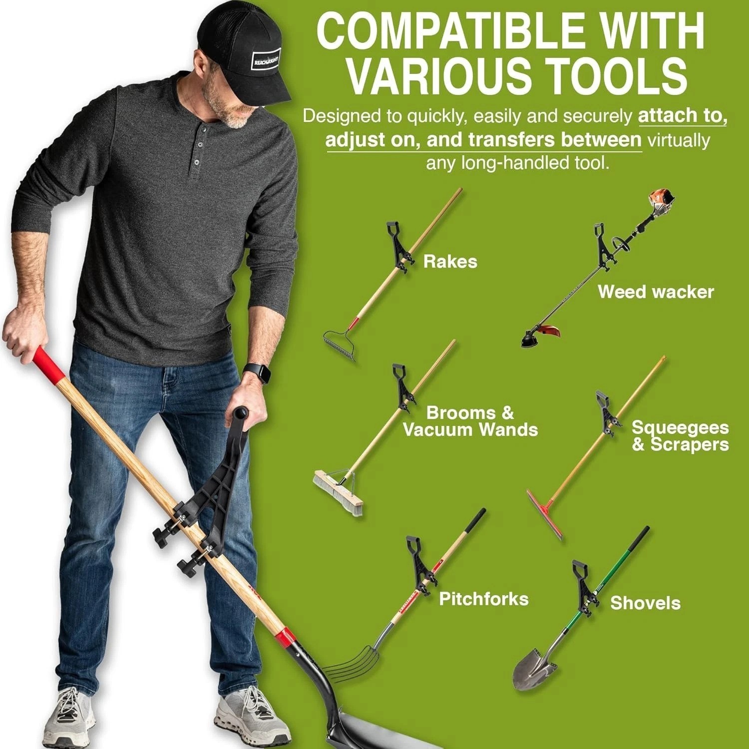 Ergonomic Universal Handle Attachment for Gardening Tools – 2 Pack