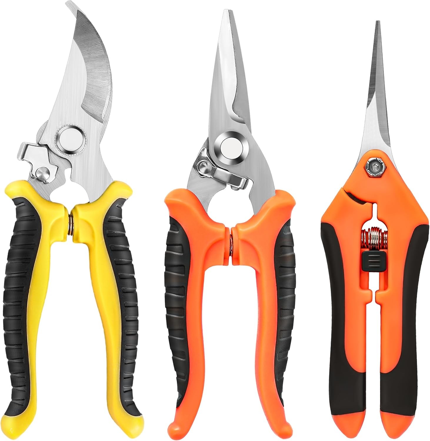 Garden Pruning Shears, Stainless Steel Clippers, Gardening Scissors, Snips