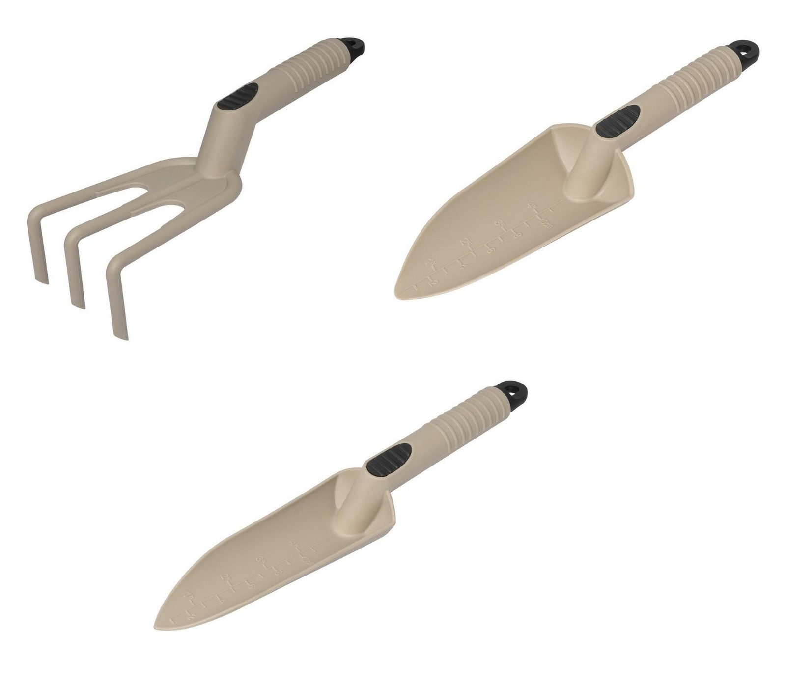 3 piece 12″ Composite Resin Hand Garden Tool Set Trowel Transplanter Cultivator