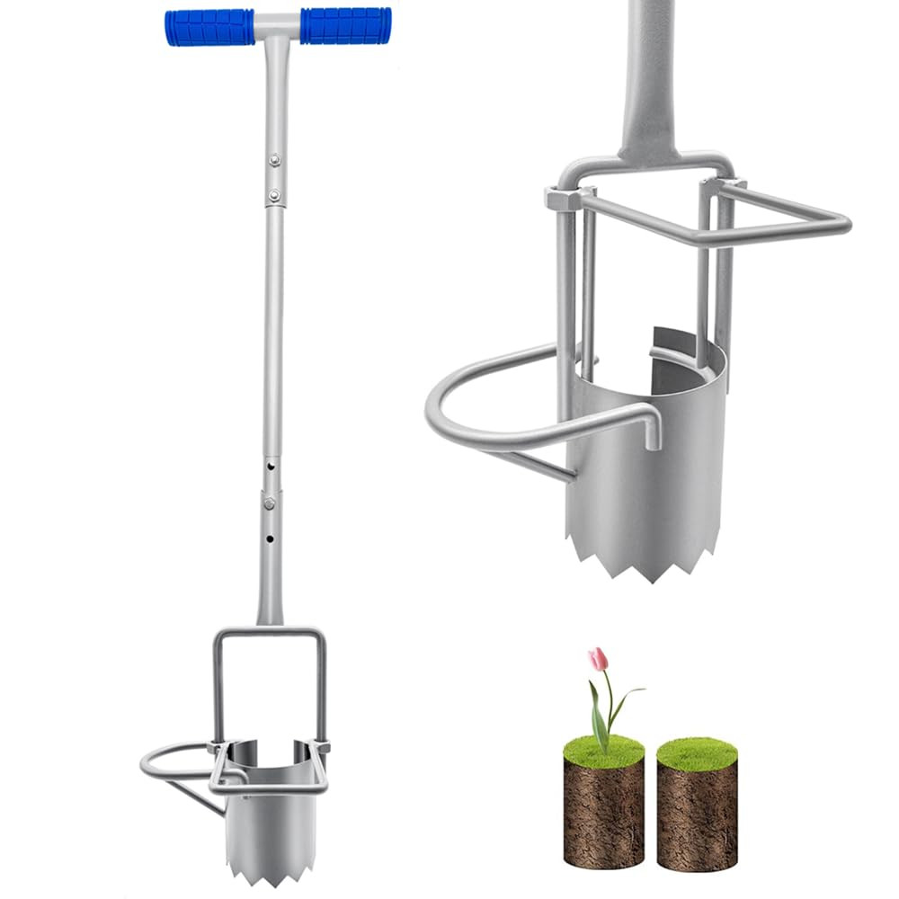 Updated Bulb Planter Long Handle for Digging, 5-in-1 Lawn and Garden Tool, We…