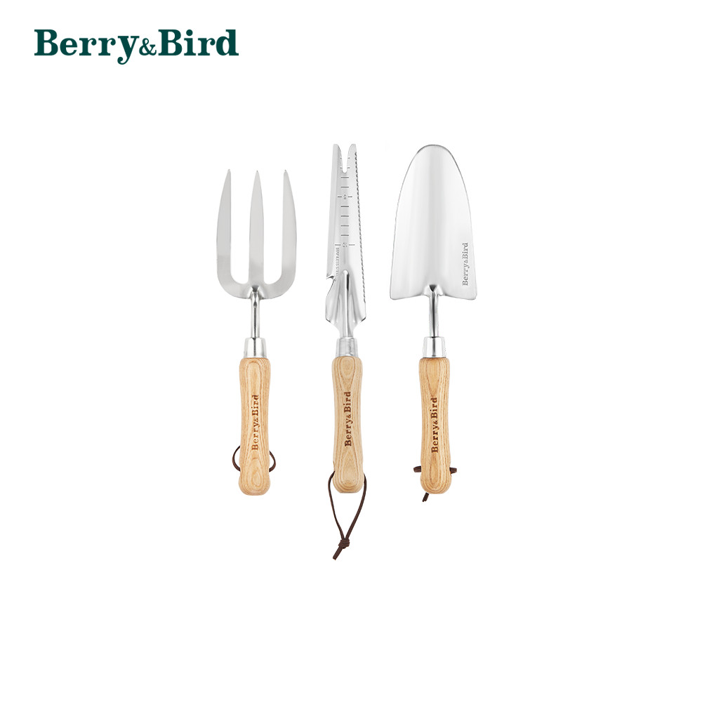 Berry&Bird 3Pack Gardening Hand Tool Set Hand Shovel, Hand Fork & 5 in 1 Weeder