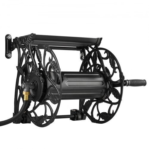 Wall Mounted Garden Hose Reel, Holds 135 Feet of 5/8-inch Hose, Outdoor Heavy-Du