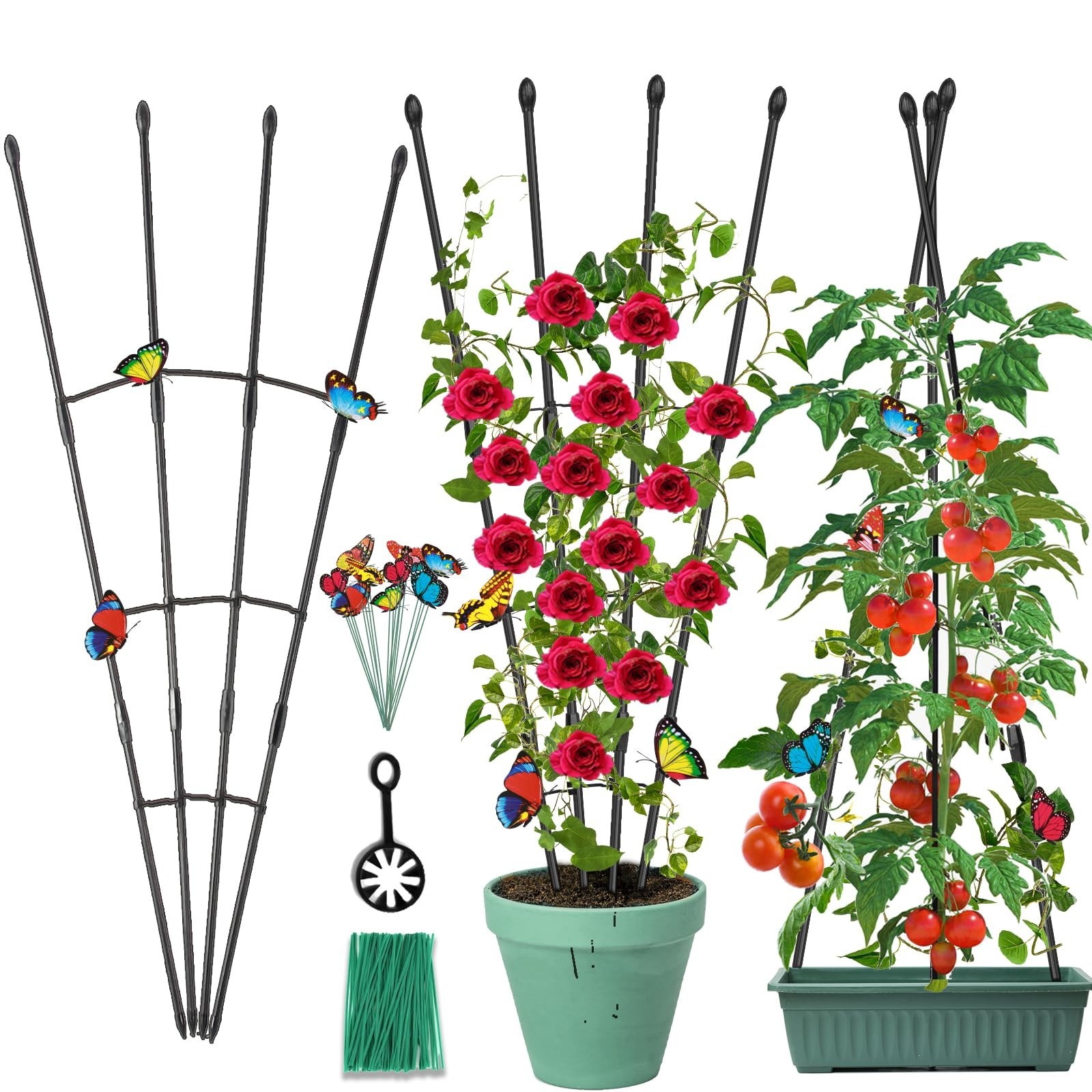 Garden Trellis for Climbing Plants Outdoor & Indoor, 47in Obelisk Trellis and…