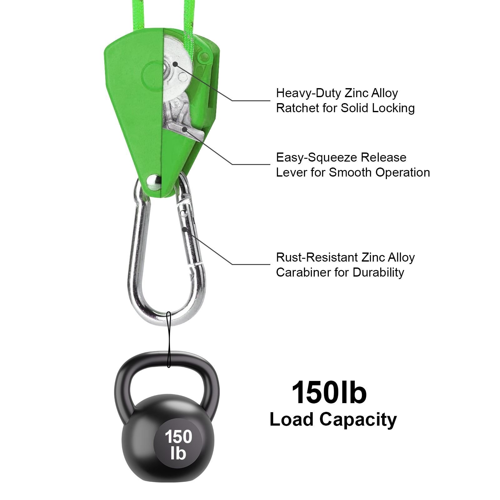 4x Heavy Duty Windproof Rope Pulley Ratchet Kit Adjustable Tent Guy Line Outdoor