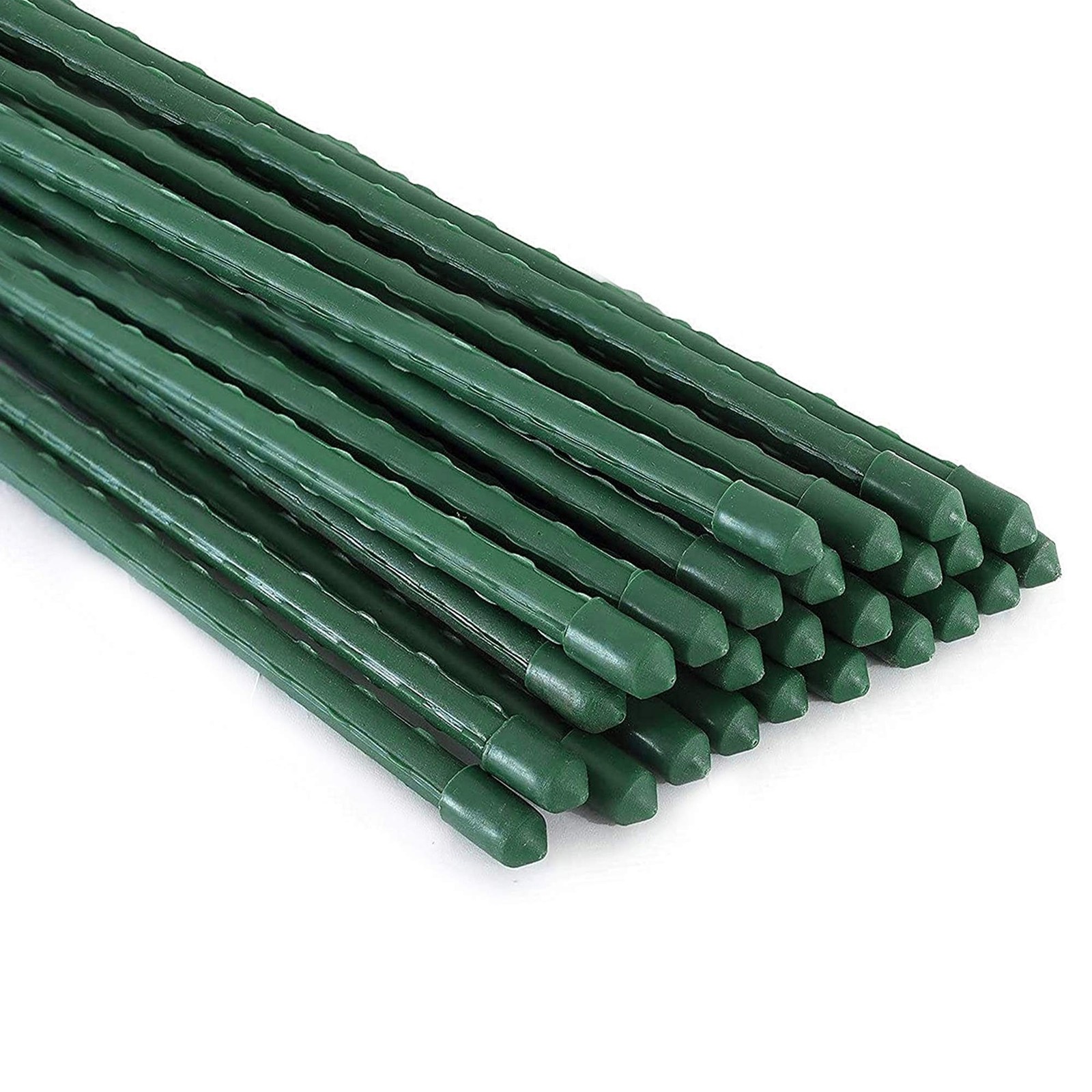 Xiny Tool Garden Stakes, 25 Pack Steel Plant Garden Tomato Stakes with Plasti…