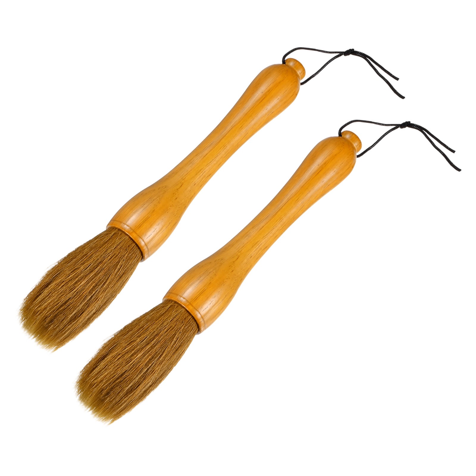 2-Pack Plant Brush, Wooden Garden Tool Brush [Yellow Bristle]