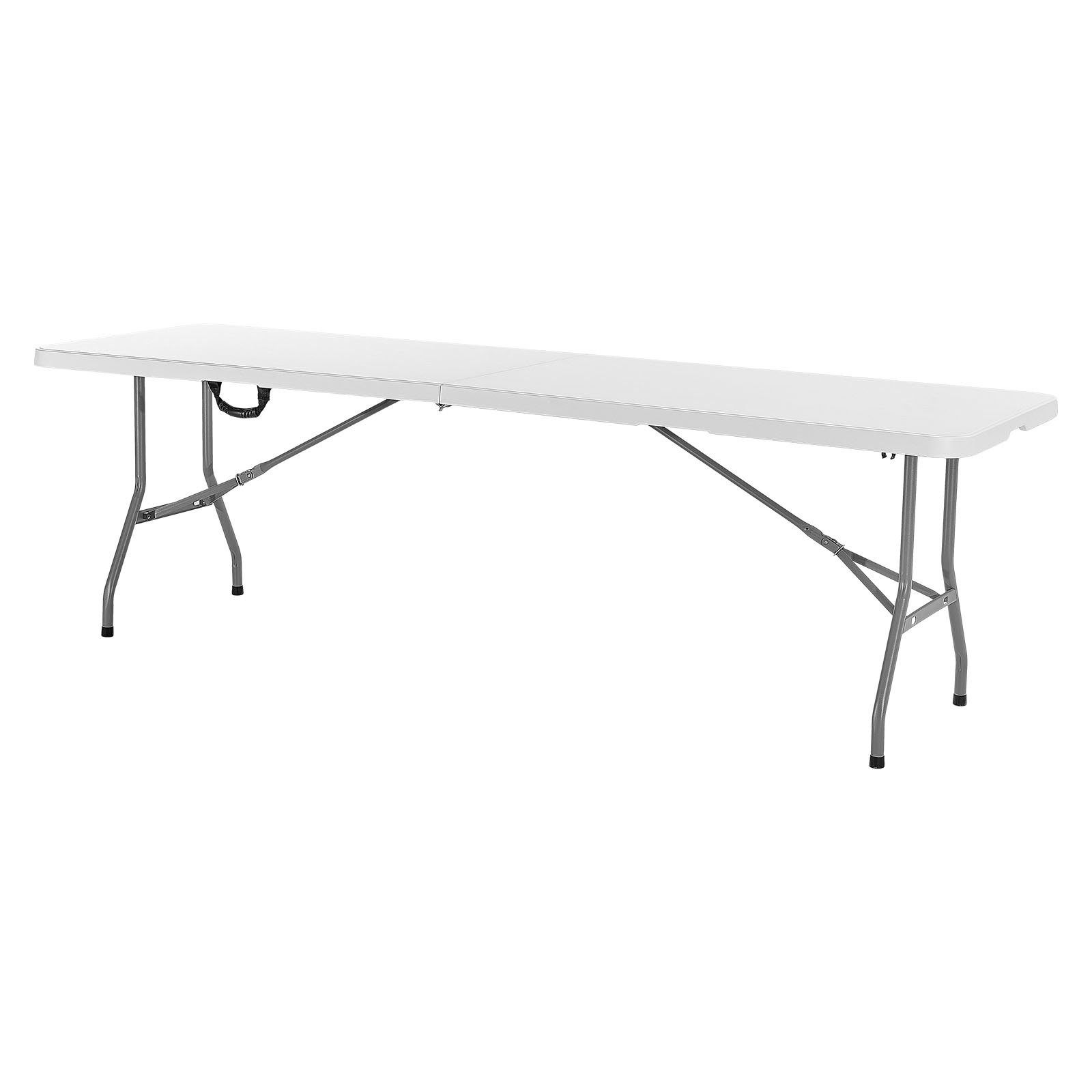 Folding Table, 8 Ft Heavy Duty Portable Fold-in-Half Utility Table, Indoor Outdo