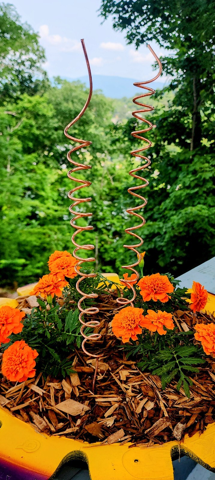 2 Electroculture Copper Spiral Antenna Thick 8g Wire Induct Coil Garden Tool 18″