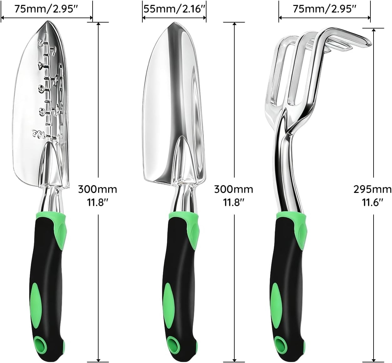Garden Tool Set, 3 Pack Aluminum Heavy Duty Gardening Kit Includes Hand