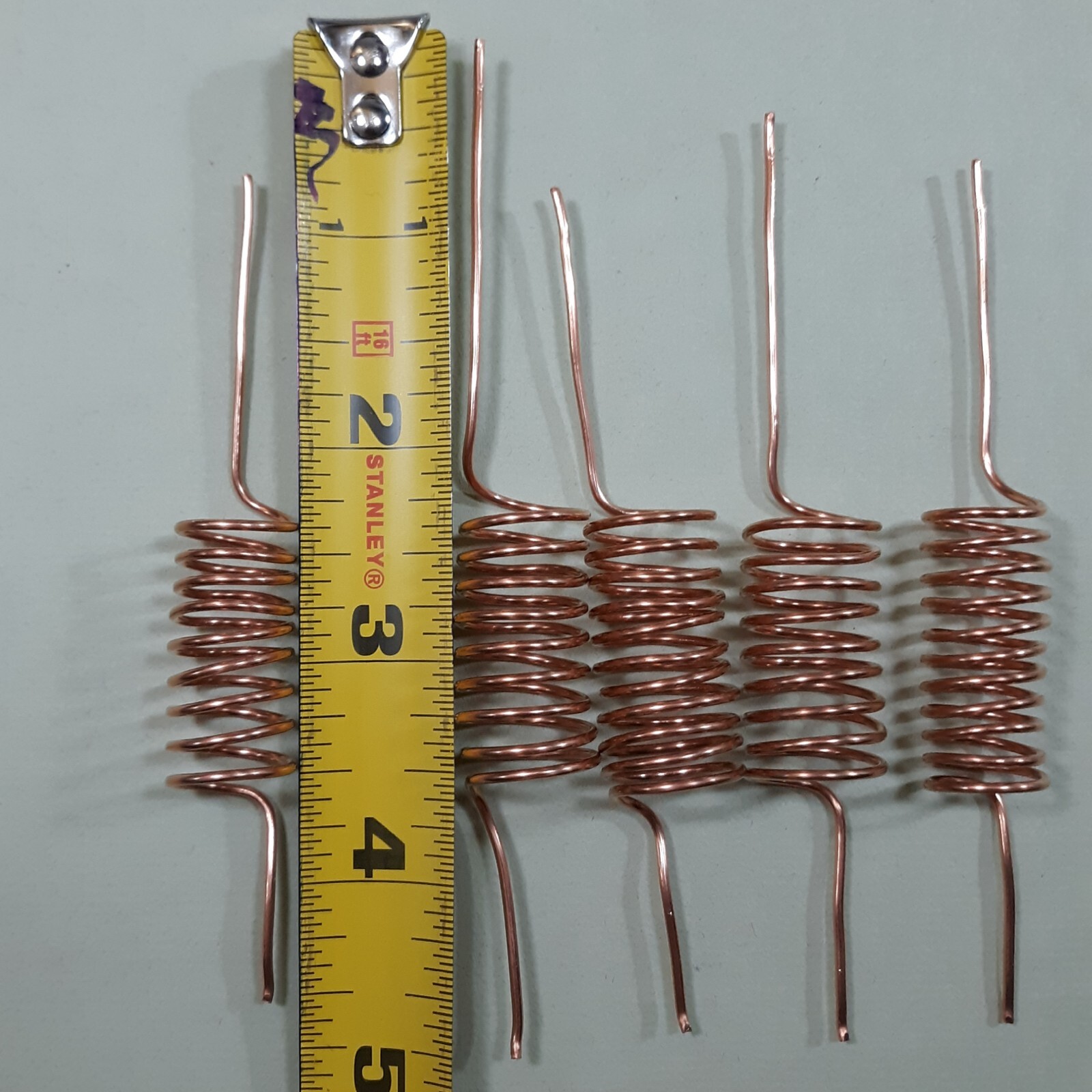 ElectroCulture Copper Spiral Antenna 16 Gg Tight Induct Coil Garden Tool 5pc Lot