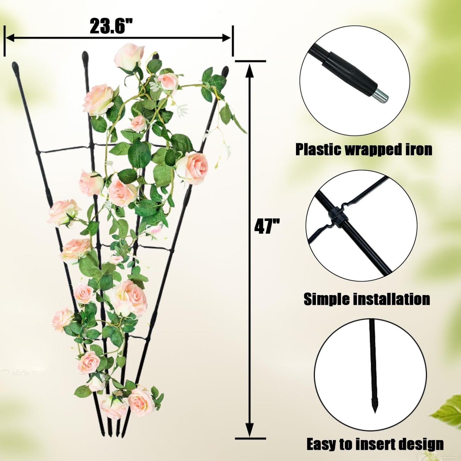Garden Trellis for Climbing Plants Outdoor & Indoor, 47in Plant Trellis for V…
