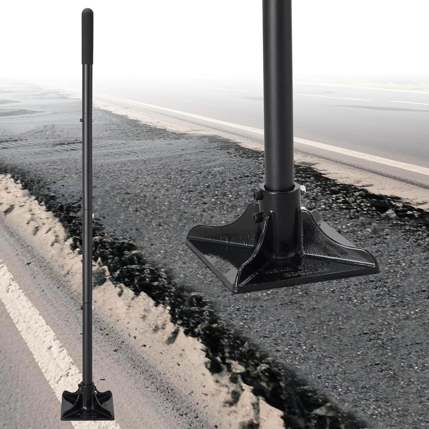 Tamper Tool: Heavy Duty 8″X 8″ Steel Ground Tamper Tool for Garden Yard,58″ Long
