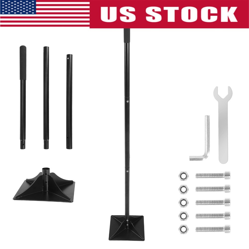8x8in Detachable Steel Garden Tamper with Comfortable Rubber Grip Manual Garden