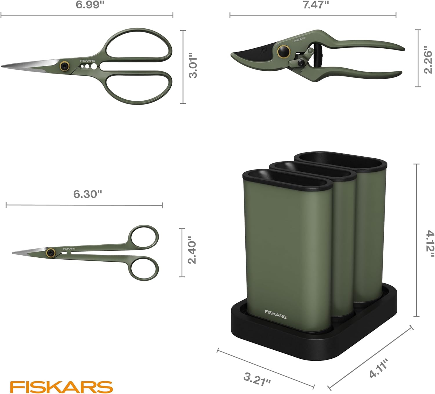 Fiskars Indoor Plant Care 3-Piece Set, Precision Gardening Tools with Nesting St