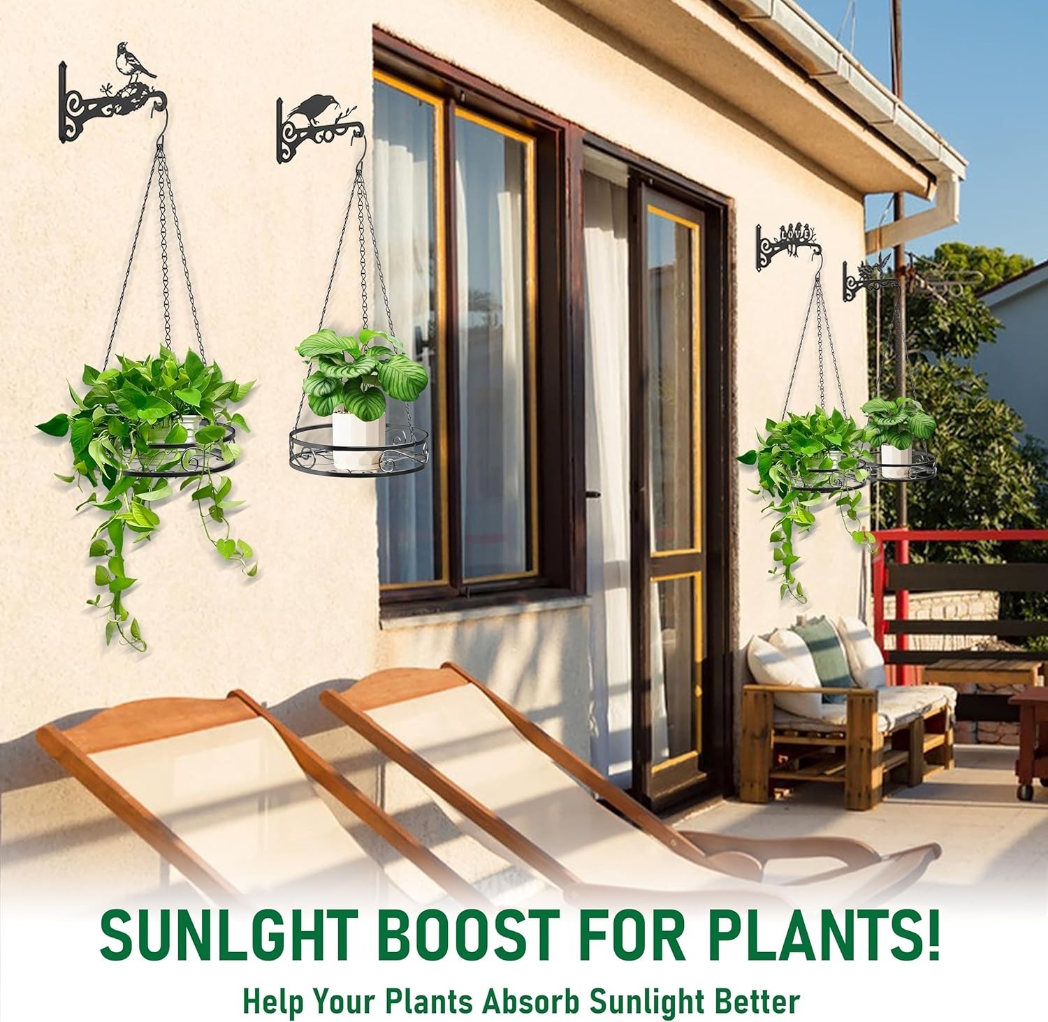 2-Pack Hanging Planters for Indoor Plants – Heavy Duty Metal Plant Hanger Indoor