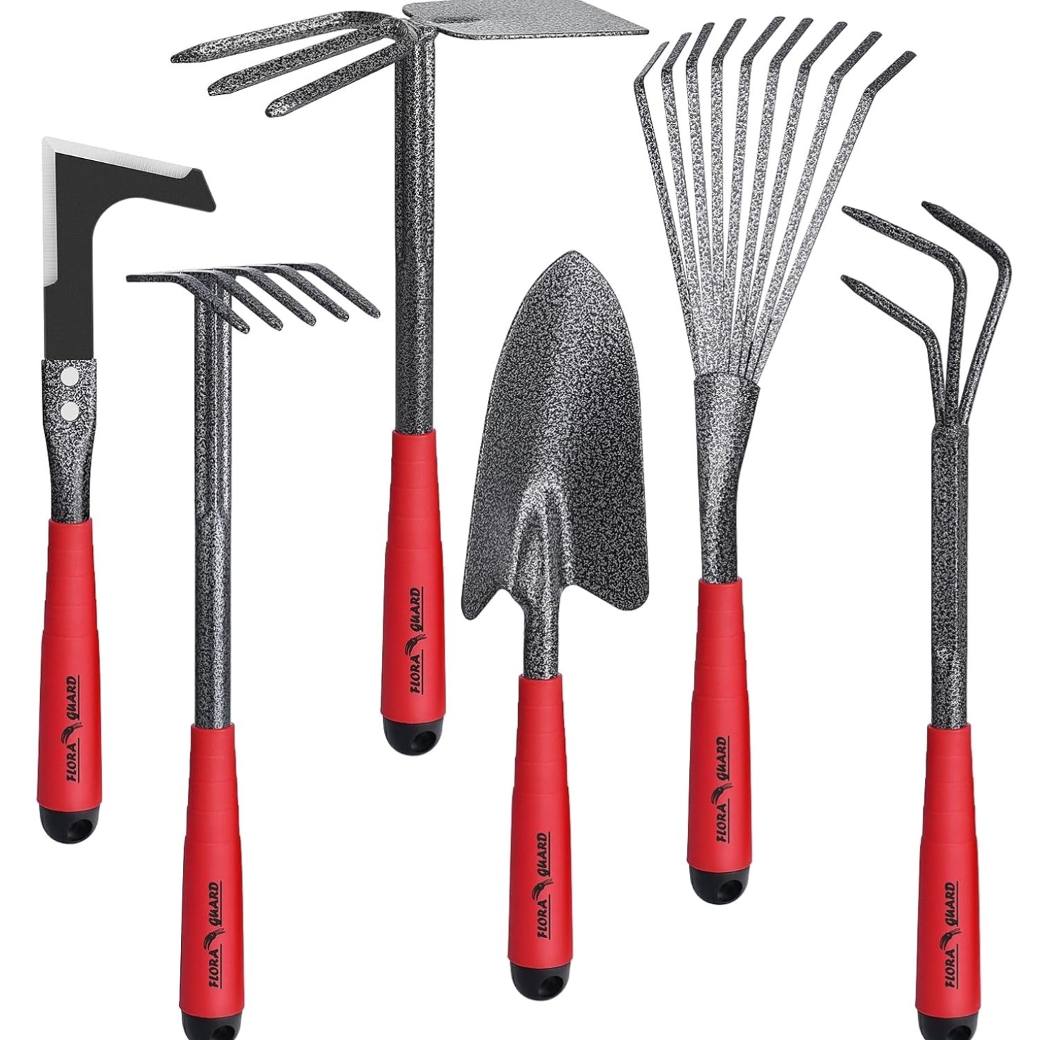 6-Piece Garden Tool Set, Heavy Duty Gardening Hand Tools with Trowel, Rakes, …