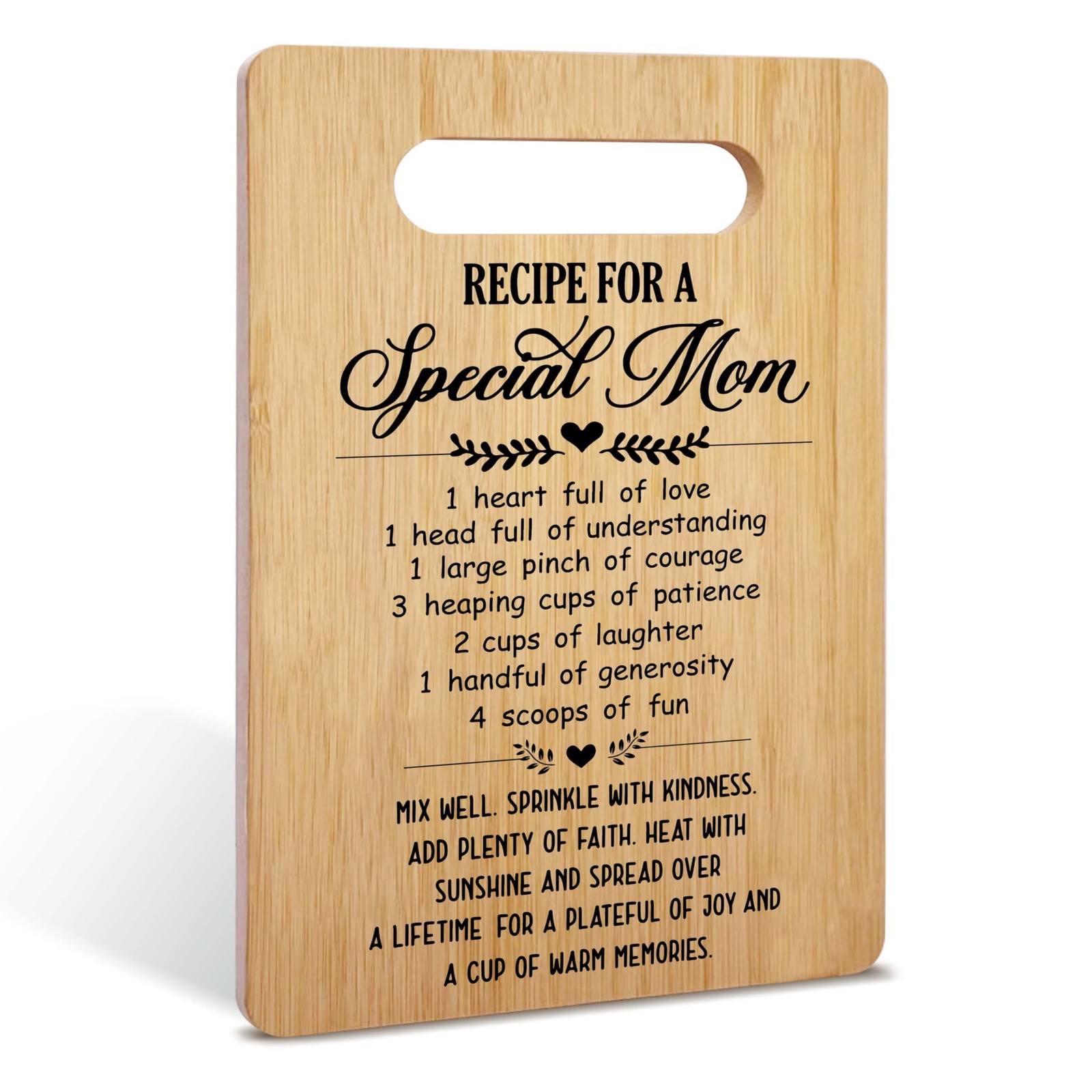Gifts for Mom, Recipe for a Special Mom Bamboo Cutting Board Gifts, Mom Birth…