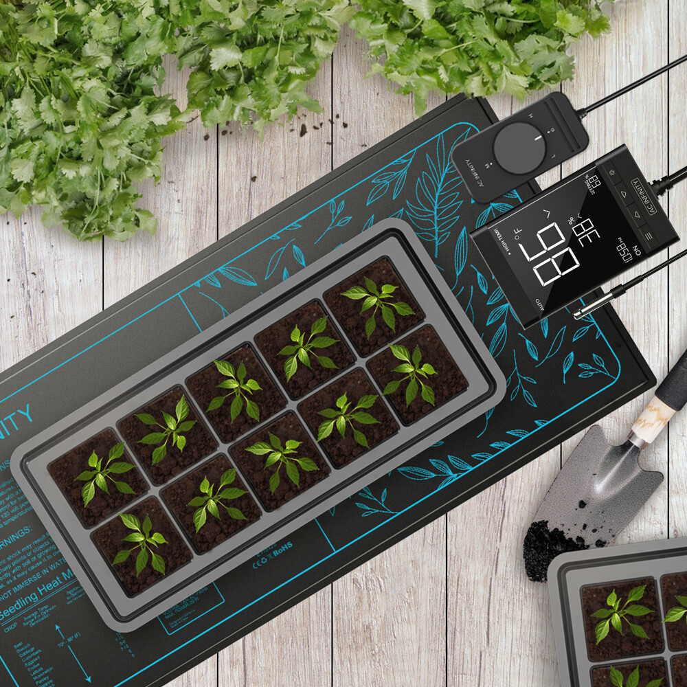 SUNCORE T1, Waterproof Seedling Mat, Digital Thermostat, Heat Controller, 3″x20”