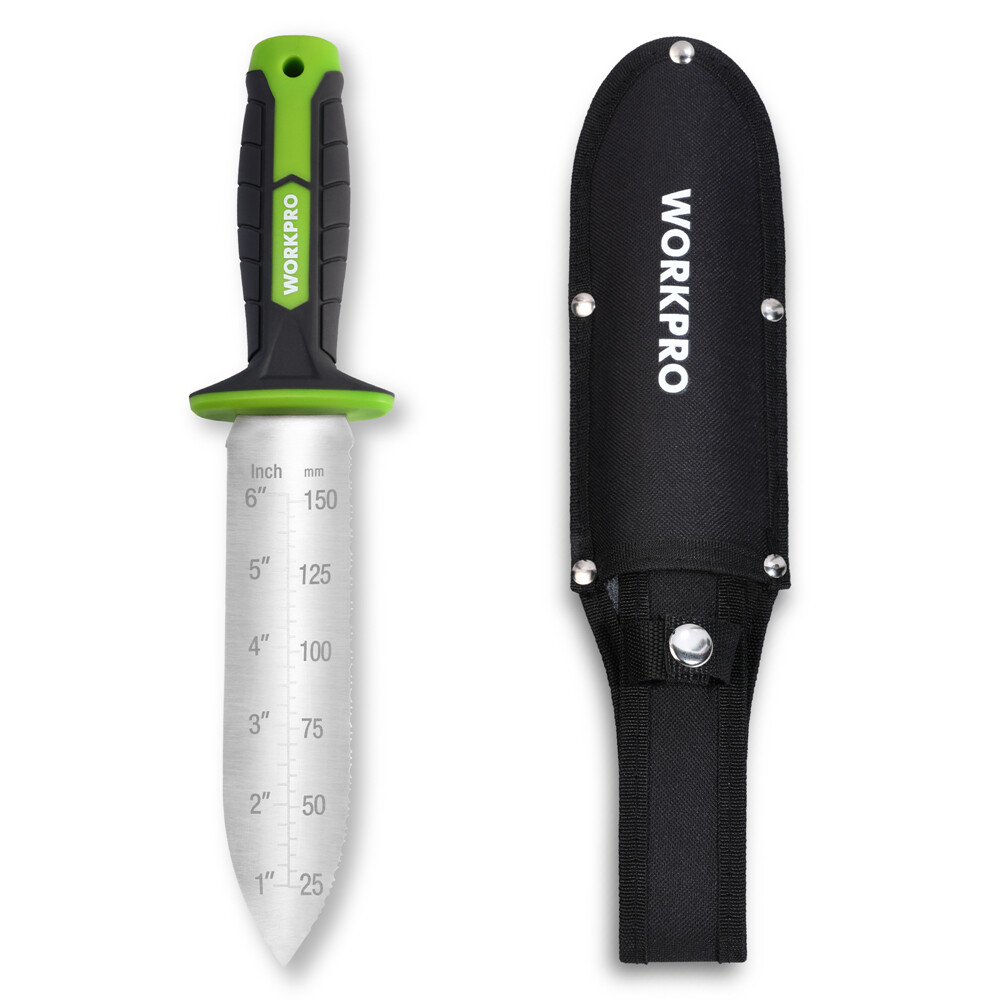 WORKPRO Hori Hori Garden Knife Weeding Digging Tool 7″ Blade TRP Handle w/Sheath