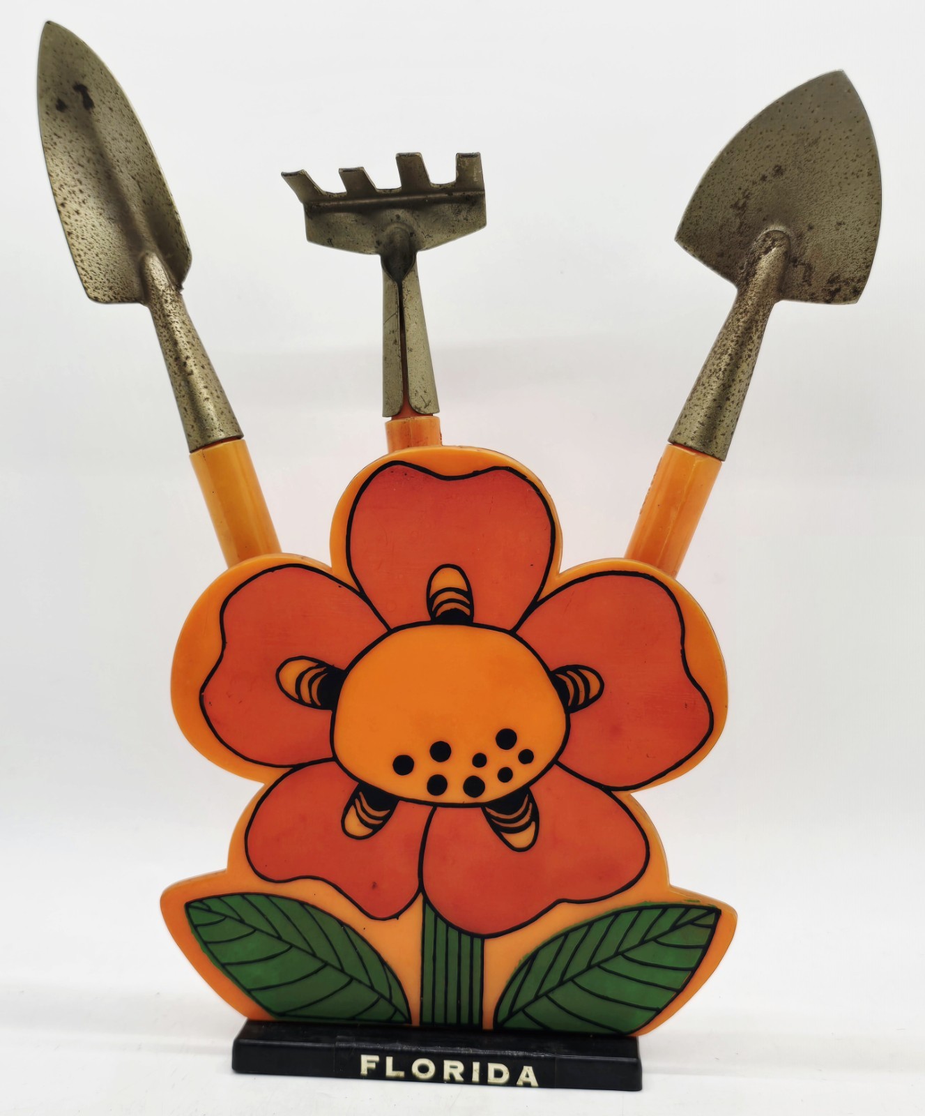 Vintage 1970s Florida Gardening Tool Set Garden Tools Rake Shovel Flower Power