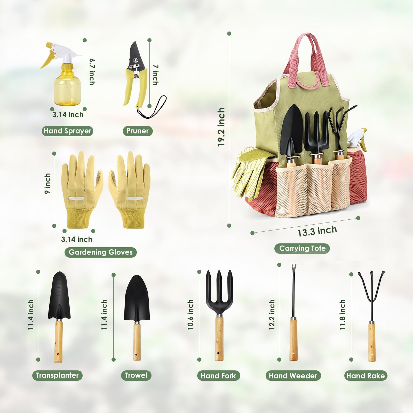 APSARAS USA Gardening Tools, Garden Tool Set, 10 Pieces Heavy Duty Sturdy Ste…