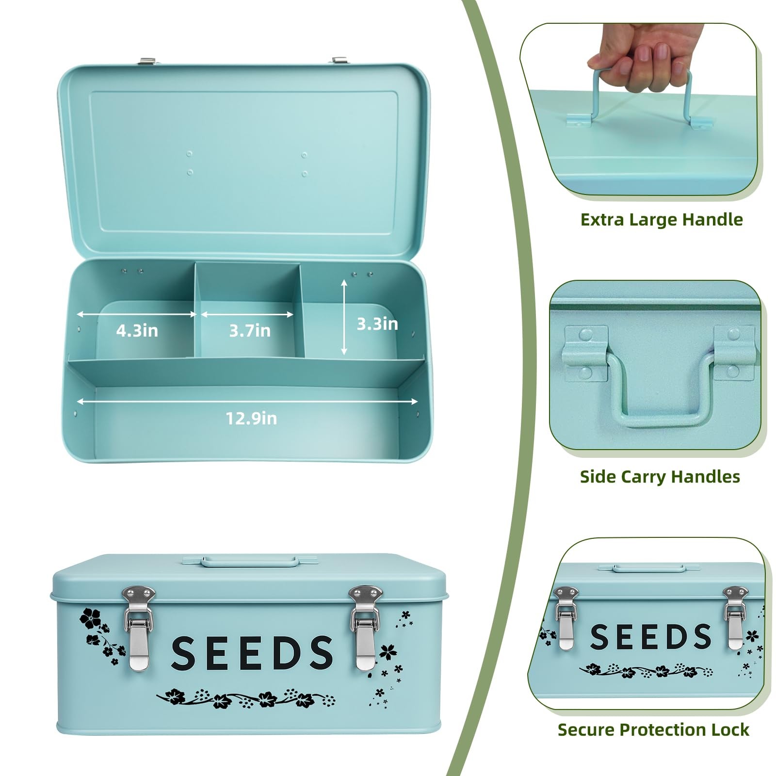 8 in 1 Seed Storage Garden Seed Organizer with Gardening SuGarden Tool Set Bo…