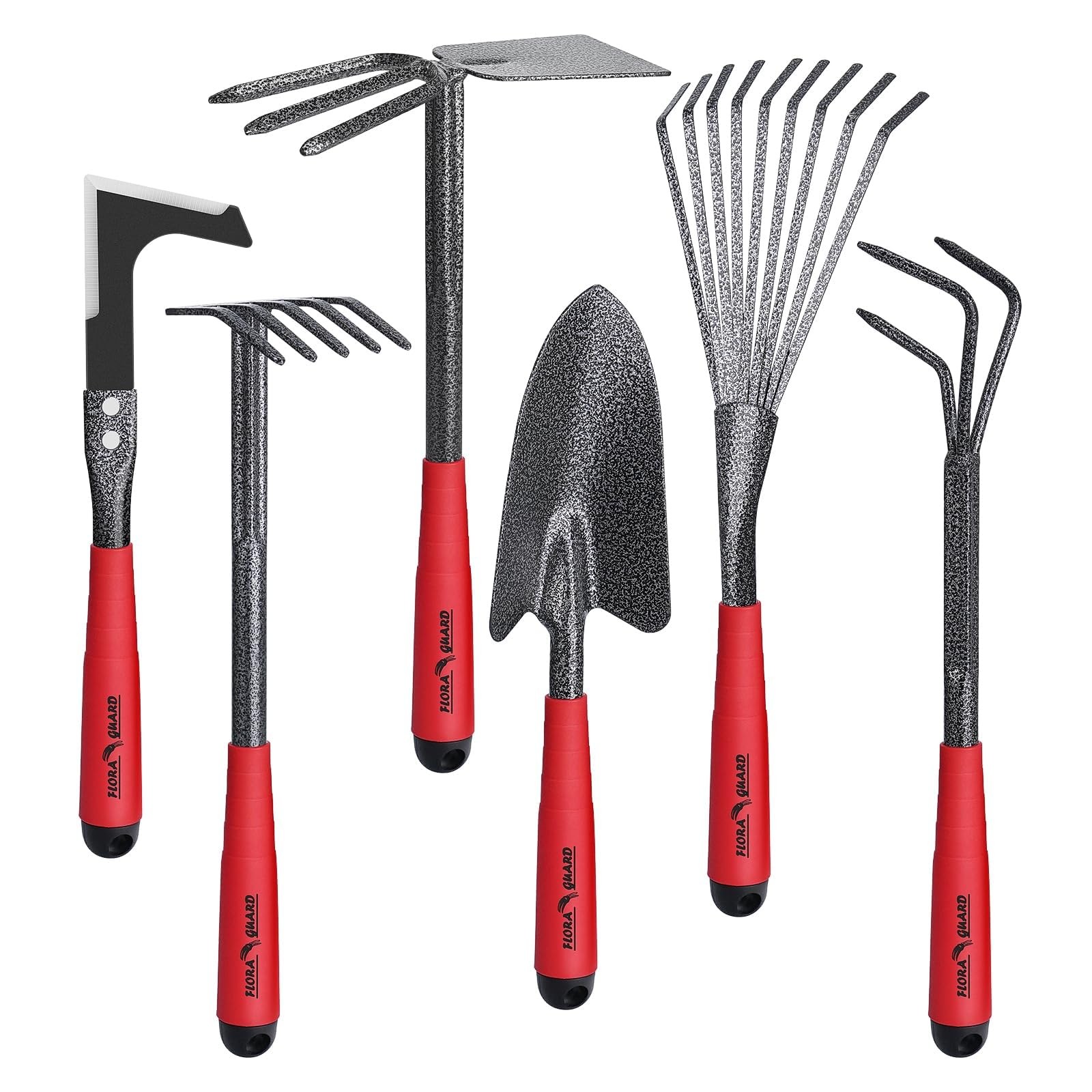 6-Piece Garden Tool Set, Heavy Duty Gardening Hand Tools,Includes Trowel, Rak…